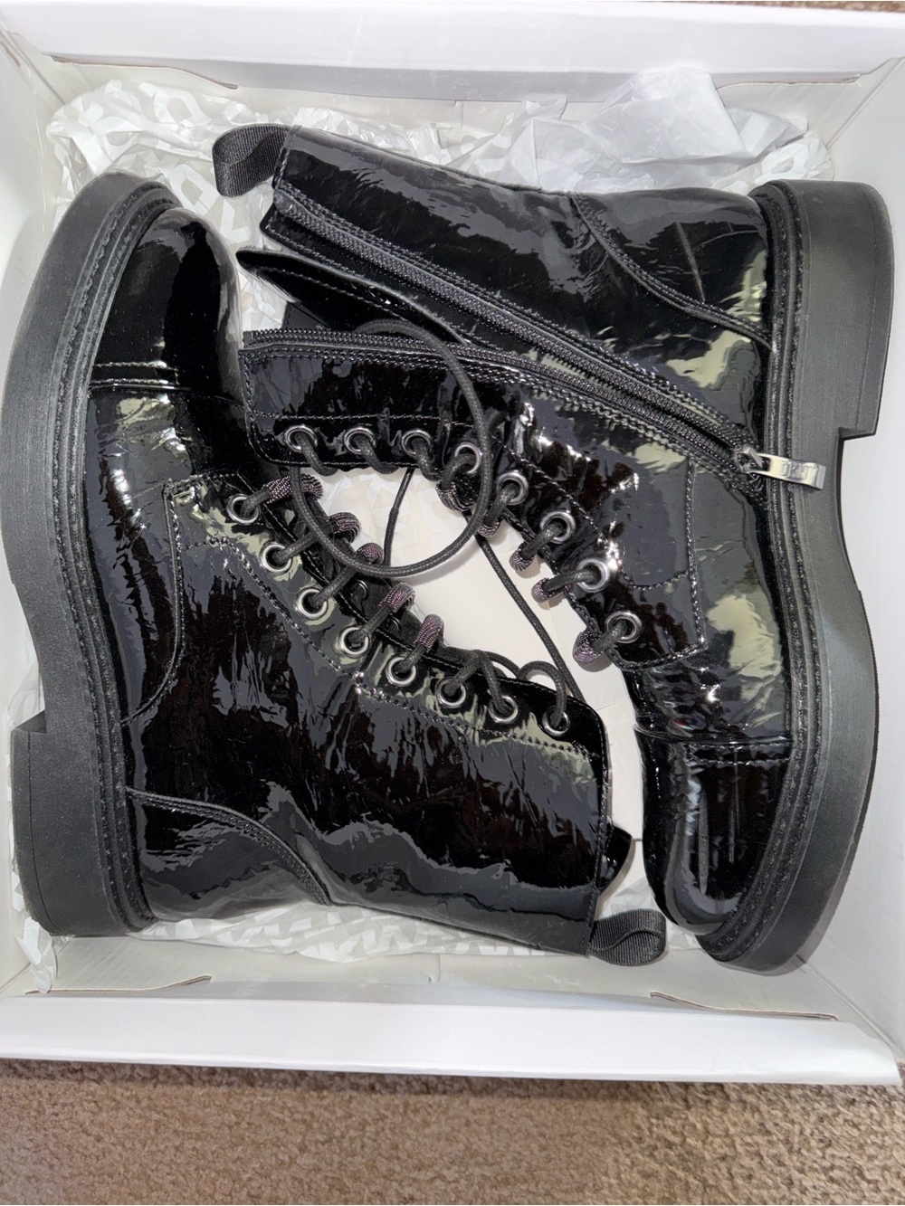 DKNY Malaya Lace-Up Boot - Black 9 - Picture 8 of 9